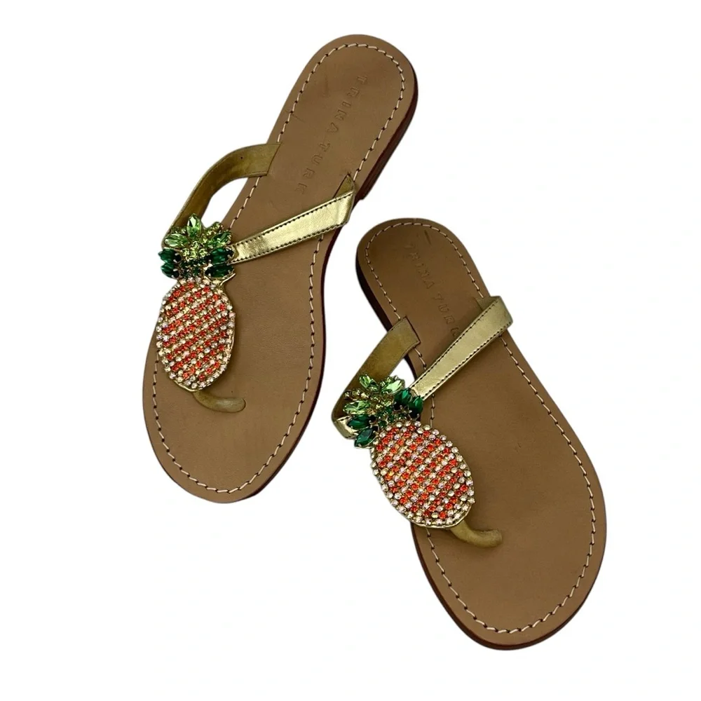 Trina Turk Crystal Bling Pineapple Sandals - Picture 3 of 9
